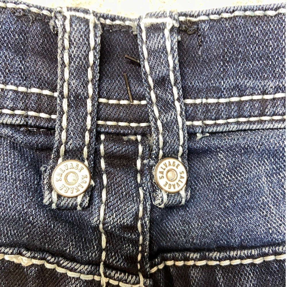 Salvage Supply Co Jeans Boys 14 Dark Wash Excellent Embroidered Thick Stitch - Picture 10 of 15